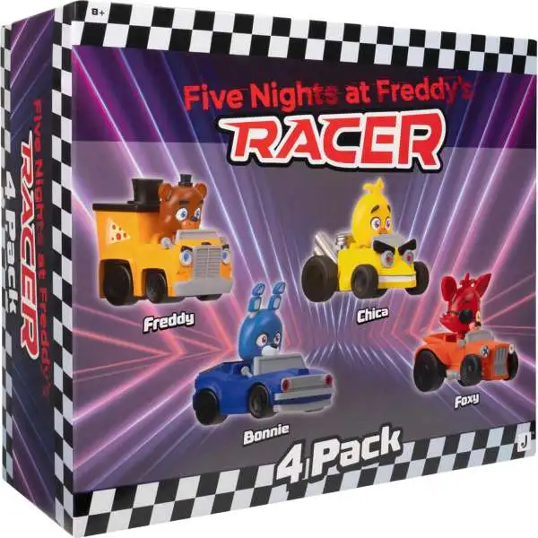 Five Nights at Freddy's Classic Freddy Racers Freddy, Chica, Bonnie & Foxy Vehicle 4-Pack