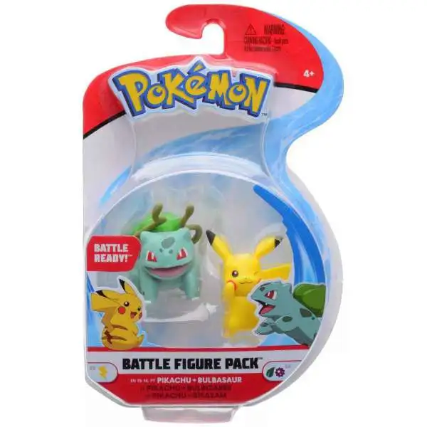 Pokemon Battle Figure Pikachu & Bulbasaur 3-Inch Mini Figure 2-Pack