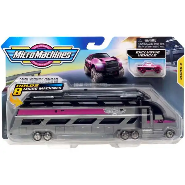 Micro Machines Series 4 Mini Vehicle Hauler Vehicle 2-Pack [Grey & Pink]