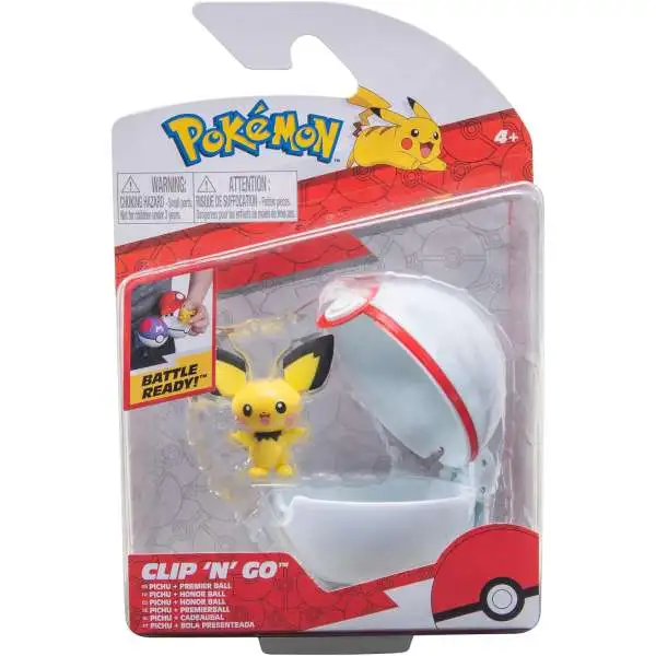 Pokemon Clip 'N' Go Pichu & Premier Ball Figure Set