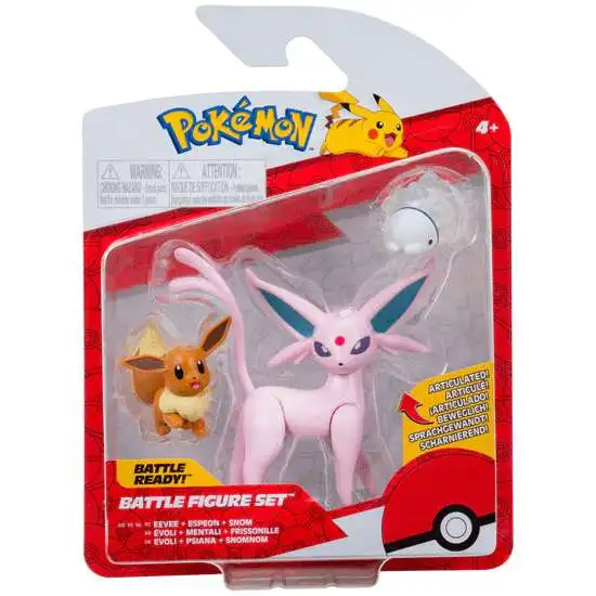 Pokemon Battle Figure Eevee, Espeon & Snom 3-Inch Mini Figure 3-Pack