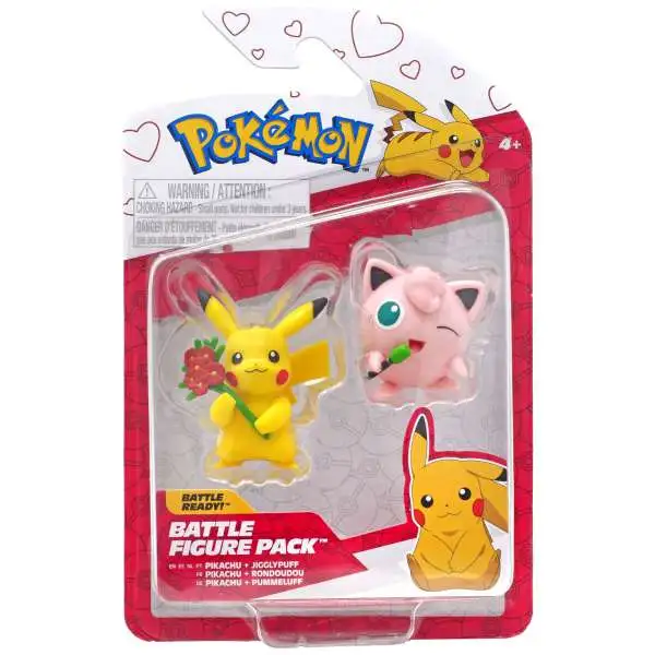 Pokemon Battle Figure Pikachu & Jigglypuff 3-Inch Mini Figure 2-Pack [Valentine's Day]