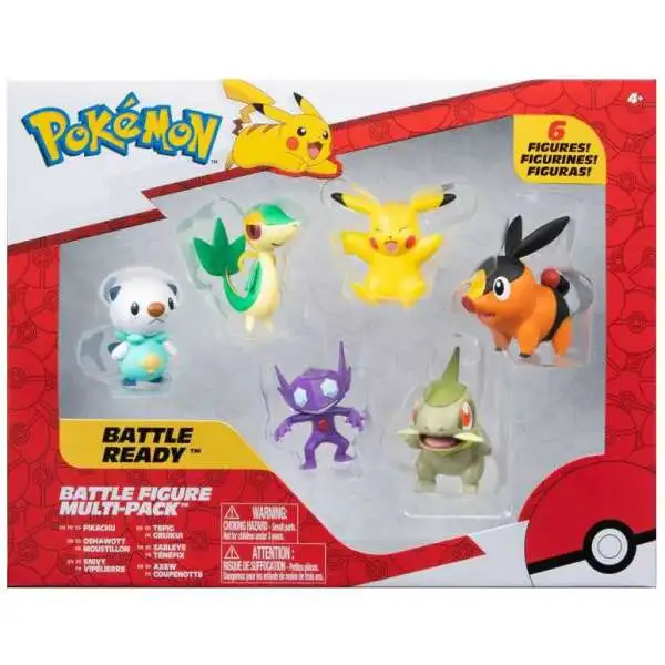 Pokemon Battle Figure Pikachu, Oshawott, Snivy, Tepic, Sableye & Axew 2-Inch Figure 6-Pack