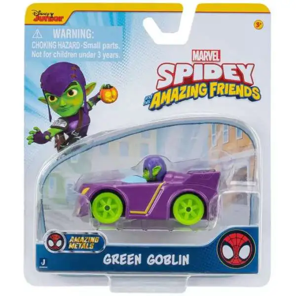 Marvel Spidey & His Amazing Friends Amazing Metals Green Goblin Diecast Vehicle