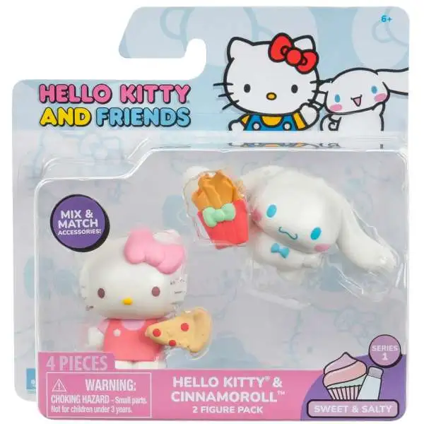 Sanrio Hello Kitty & Friends Series 1 Sweet & Salty Hello Kitty & Cinnamoroll 2-Inch Mini Figure 2-Pack