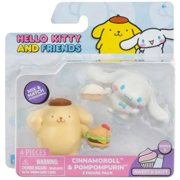Sanrio Hello Kitty & Friends Series 1 Sweet & Salty Cinnamoroll & Pompompurin 2-Inch Mini Figure 2-Pack [Burger]