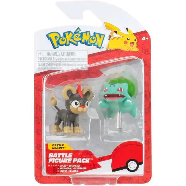 Pokemon Battle Figure Litleo & Bulbasaur 3-Inch Mini Figure 2-Pack