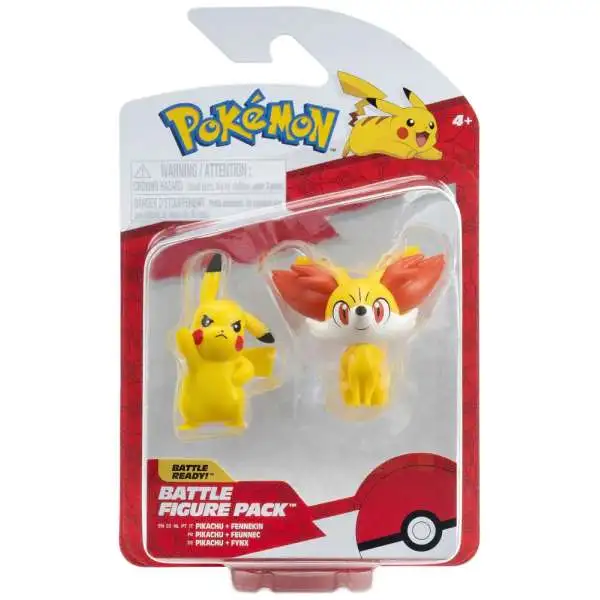 Pokemon Battle Figure Pikachu Fennekin 3 Mini Figure 2-Pack