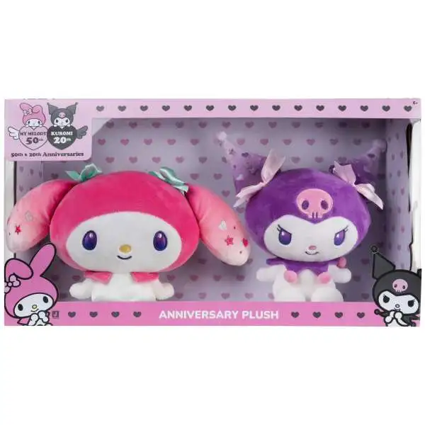 Sanrio Hello Kitty & Friends My Melody 50th & Kuromi 20th Anniversaries 8-Inch Plush Figure 2-Pack