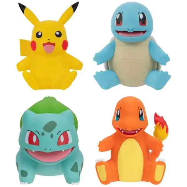 Pokemon Select Series Bulbasaur, Squirtle, Pikachu & Charmander 8-Inch Deluxe Vinyl Figure 4-Pack