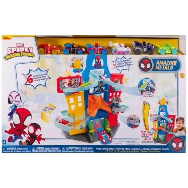 Marvel Spidey & His Amazing Friends Spidey Amazing Metals City Track Set Exclusive Playset