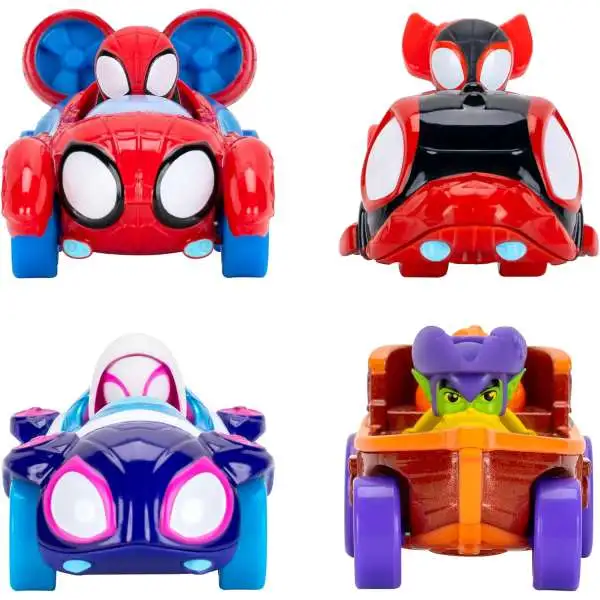 Marvel Spidey & His Amazing Friends Water-Webs Amazing Metals Diecast Vehicle 4-Pack [Spidey, Spin, Ghost-Spider & Green Goblin]
