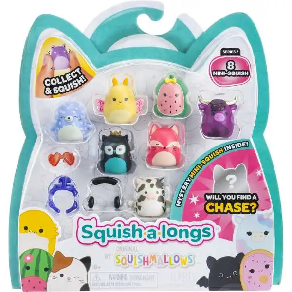 Squishmallows Squish-a-Longs Series 2 Set #4 1-Inch Mini Figure 8-Pack