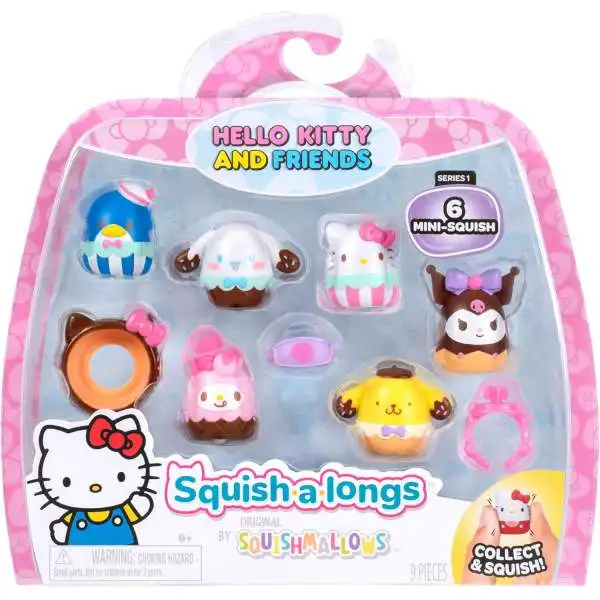 Squishmallows Squish-a-Longs Hello Kitty & Friends Ice Cream 1-Inch Mini Figure 6-Pack
