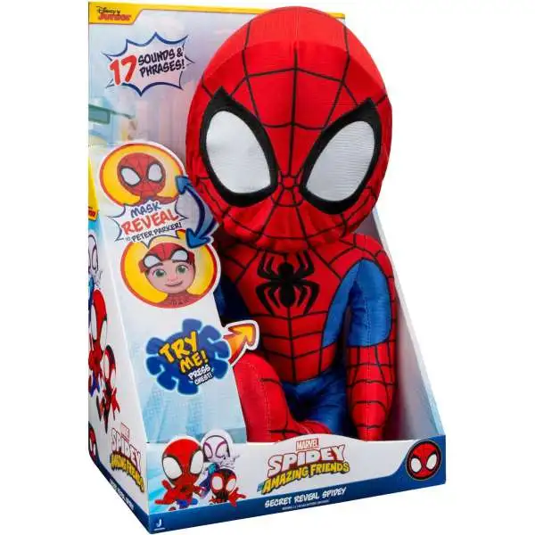 Marvel Spidey & His Amazing Friends Secret Reveal Spidey 12-Inch Plush with Sounds