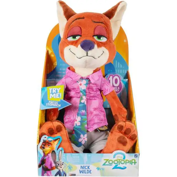 Disney Zootopia 2 Nick Wilde 14-Inch Plush wiith Sound