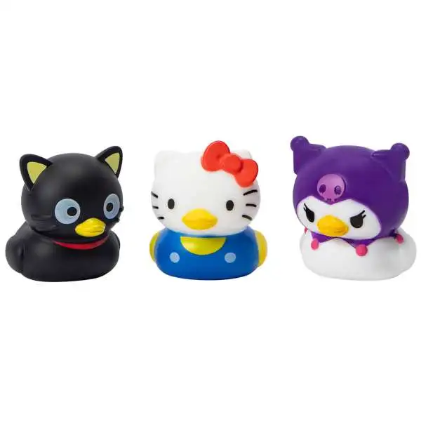 Sanrio Hello Kitty & Friends Duckz Hello Kitty, Kuromi & Chococat 3-Inch Rubber Duck 3-Pack