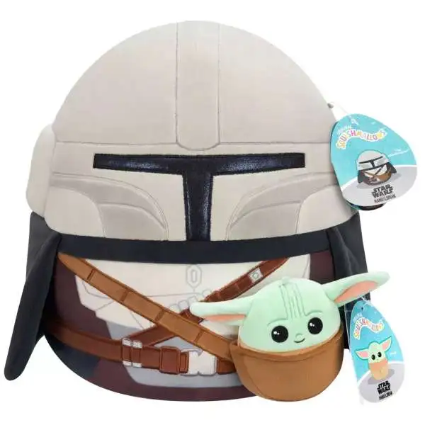 Star Wars Squishmallows The Mandalorian & Grogu 12-Inch & 3.5-Inch Plush