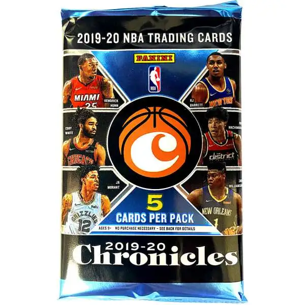NBA Panini 2019-20 Chronicles Basketball Trading Card RETAIL Pack [5 Cards]