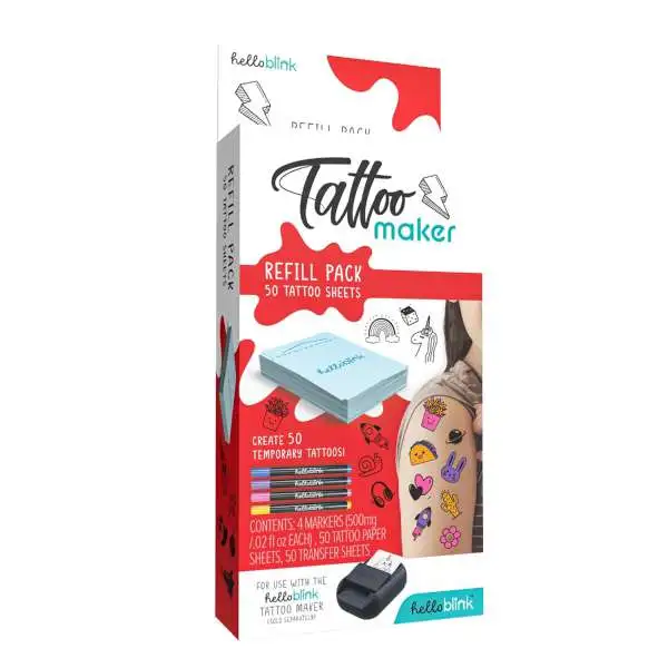 Hello Blink Tattoo Maker Refill Pack [50 Tattoo Sheets]
