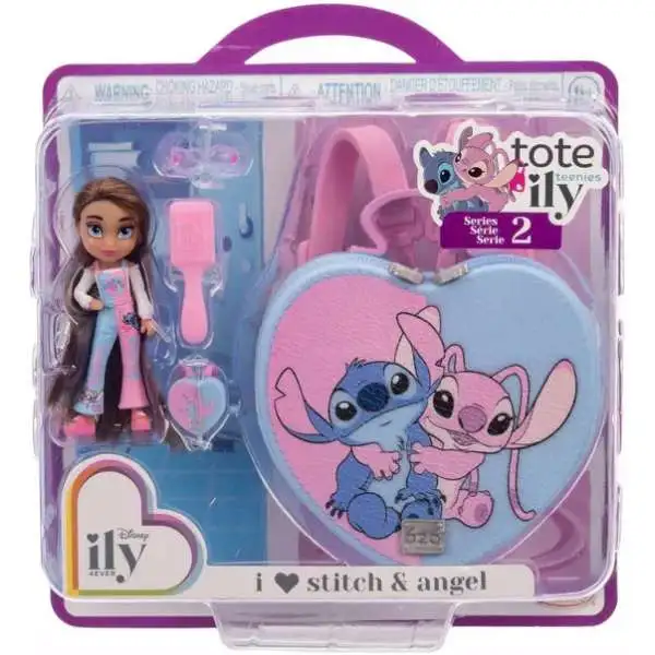 Disney ily 4EVER Tote Ily Teenies Series 2 I Love Stitch & Angel 2-Inch Mini Doll