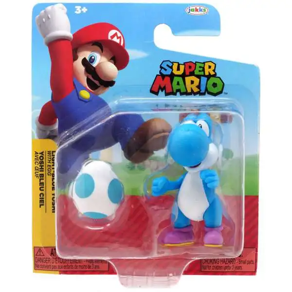 World of Nintendo Super Mario Wave 27 Light Blue Yoshi 4-Inch Mini Figure [with Egg]