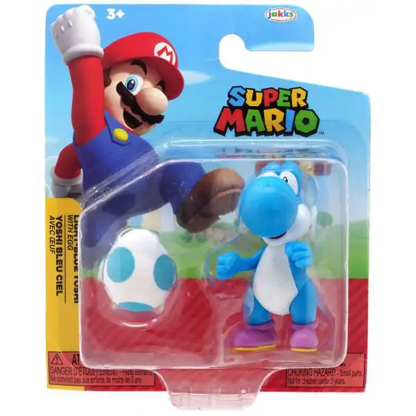 World of Nintendo Super Mario Light Blue Yoshi 2.5-Inch Mini Figure [with Egg]