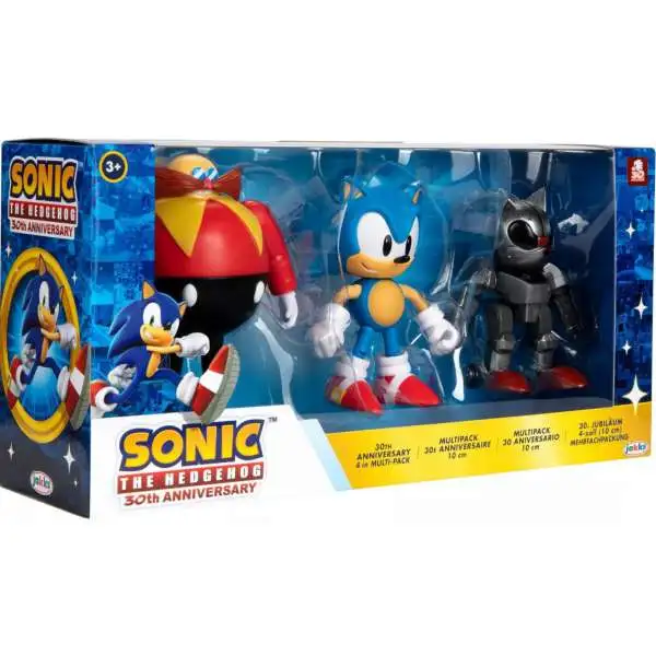 Sonic The Hedgehog 30th Anniversary Mecha Sonic, Sonic & Dr. Eggman Exclusive Action Figure 3-Pack