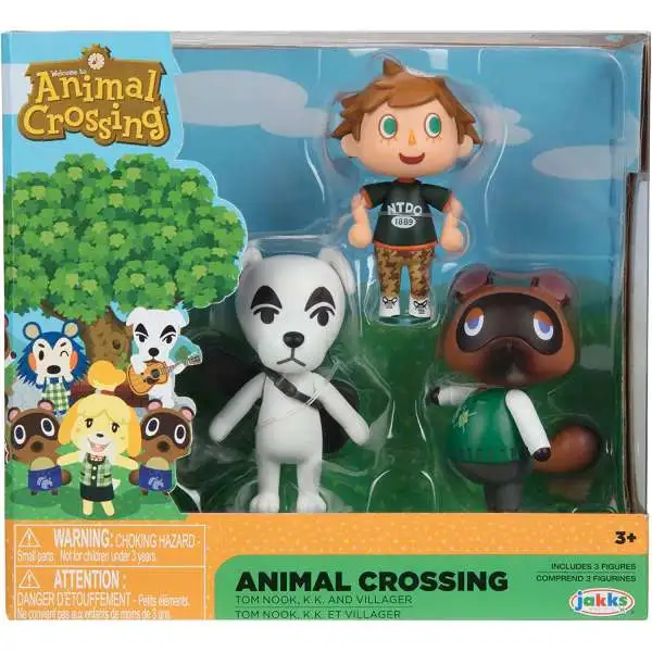World of Nintendo Animal Crossing Tom Nook, K.K. & Villager 2.5-Inch Figure 3-Pack