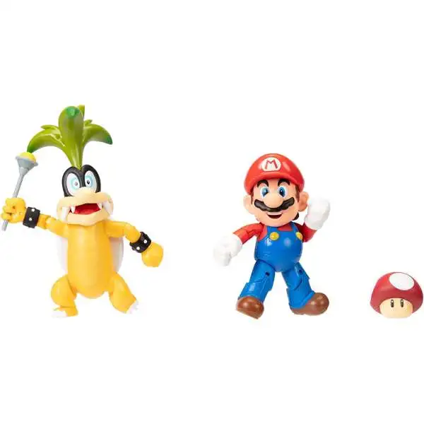 World of Nintendo Super Mario Mario & Iggy 4-Inch Figure 2-Pack
