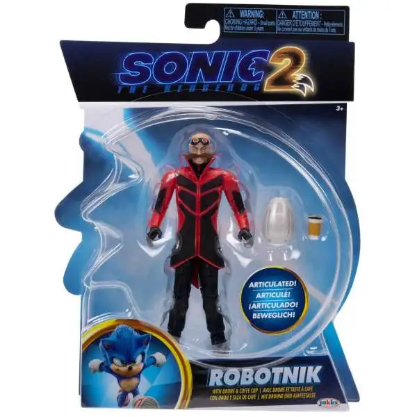 Sonic The Hedgehog 2 Movie Robotnik Action Figure [with Drone & Coffee Cup]