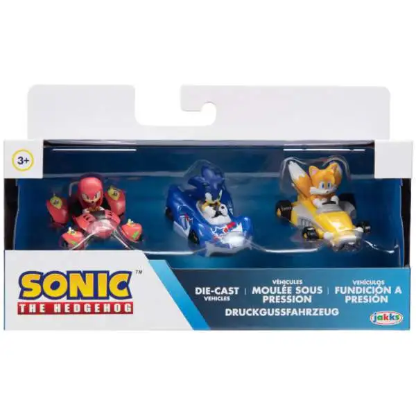 Sonic The Hedgehog Team Racing Tails, Sonic & Knuckles Diecast Vehicle 3-Pack (Pre-Order ships June)