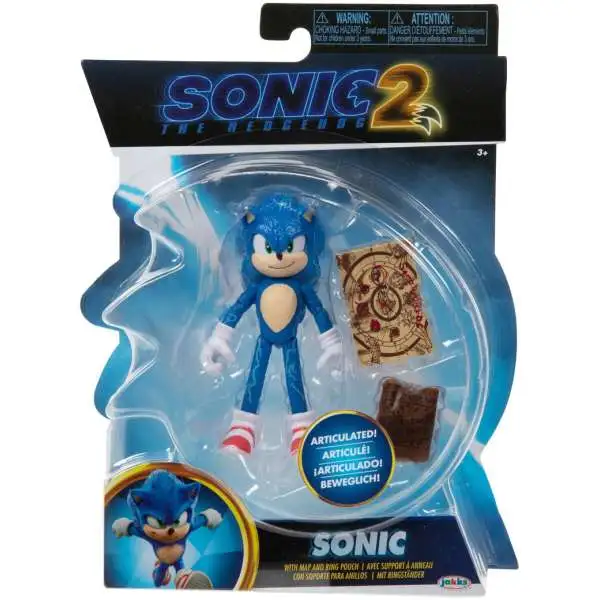 Sonic The Hedgehog 2 Sonic Action Figure [Map & Ring Pouch, Loose]