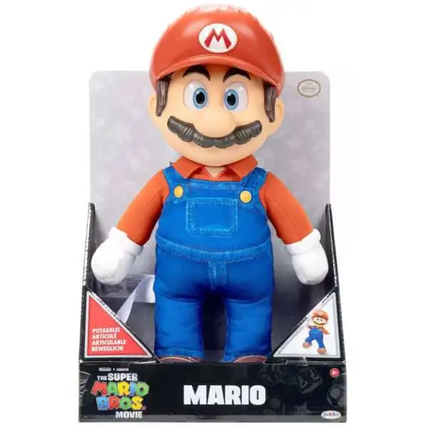 Super Mario Bros. The Movie Poseable Mario 15-Inch Plush