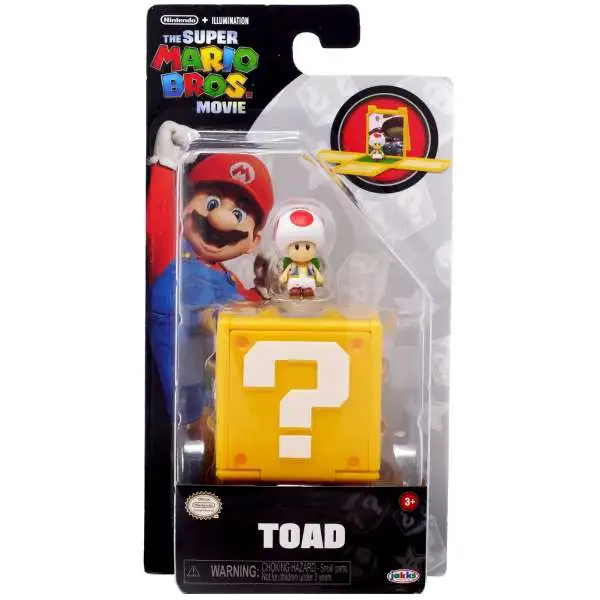 Super Mario Bros Movie 2.5 inch Toad Action Figure with Pull Back Kart