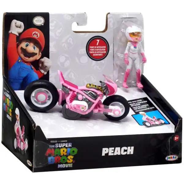 The Super Mario Bros. Movie - 5 Inch Action Figure Series 1 – Princess  Peach Figure with Umbrella Accessory