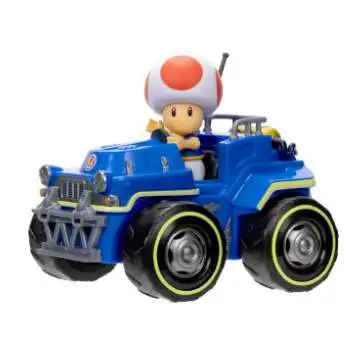 Super Mario Bros. The Movie Pull Back Racers Toad 3-Inch Figure & Vehicle [Loose, Loose]