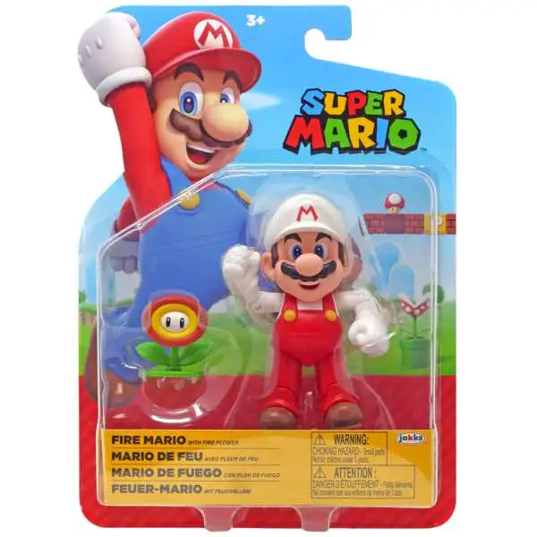 World of Nintendo Wave 32 Fire Mario Action Figure [with Fire Flower, Damaged Package]