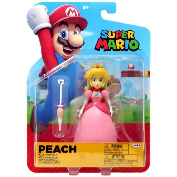 World of Nintendo Super Mario Peach Action FIgure [with Umbrella]