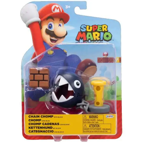 World of Nintendo Super Mario Wave 48 Chain Chomp Action Figure [with Block]
