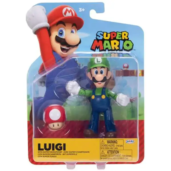 World of Nintendo Super Mario Luigi Action Figure [with Super Mushroom]