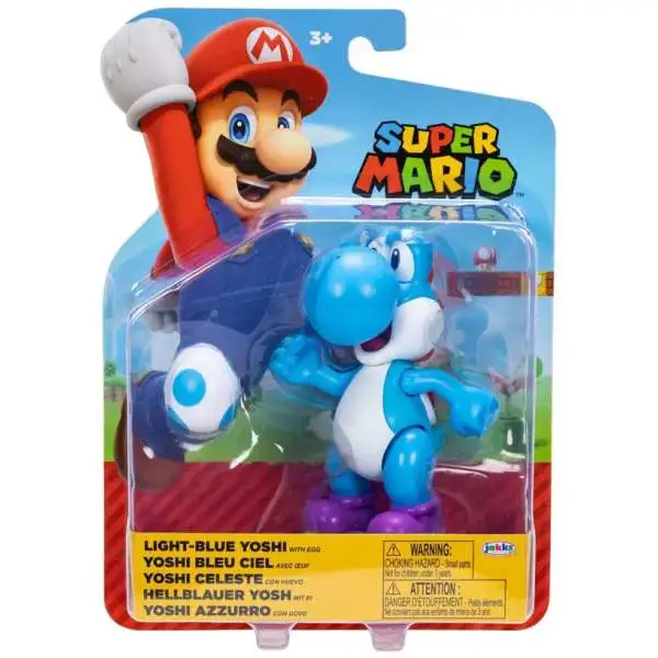 World of Nintendo Super Mario Light-Blue Yoshi Action Figure