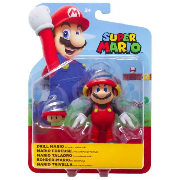 World of Nintendo Super Mario Drill Mario Action Figure [with Drill Mushroom]