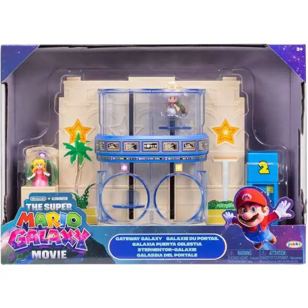 Super Mario Galaxy Movie Gateway Galaxy 1.5-Inch Diorama Playset [Princess Peach & Captain Toad]