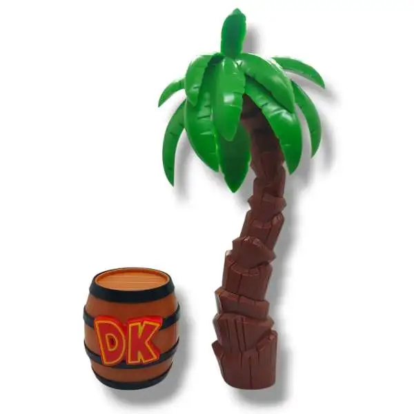 World of Nintendo Super Mario Jungle Adventure DK Barrel & Palm Tree 2.5-Inch Minifigure Accessories [Loose]