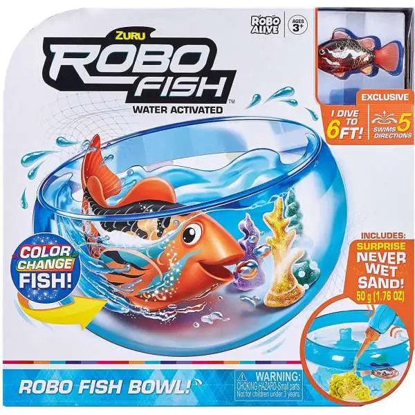 Robo Alive Robo Fish Swim 'n Fish Bowl Robotic Pet Figure [Color Change Fish]