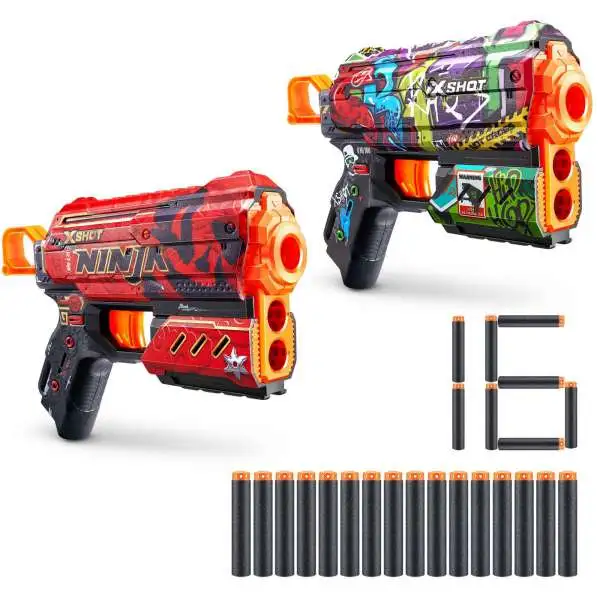 X-Shot Skins Ninja & Graphitti Blaster 2-Pack