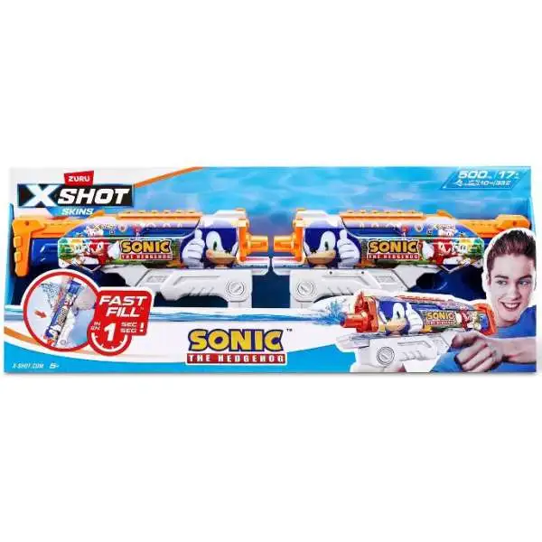 X-Shot Skins Hyperload Sonic the Hedgehog Exclusive Water Blaster 2-Pack