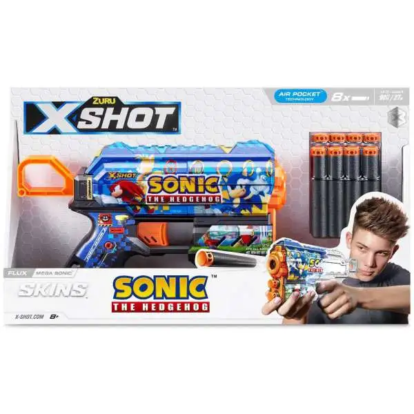 Sonic The Hedgehog X-Shot Skins Flux Mega Sonic Blaster [8 Darts]