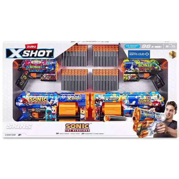 X-Shot Skins Flux Sonic The Hedgehog Exclusive Blaster Combo Pack